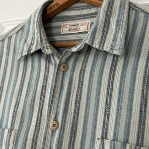 Levi's Classic Fit Boho Striped Cotton Button Up Shirt w Pocket w MEASUREMENTS